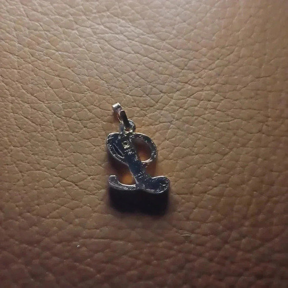 💙🌹Gold plated letter pendant "L" with faux diamonds - Picture 5 of 7
